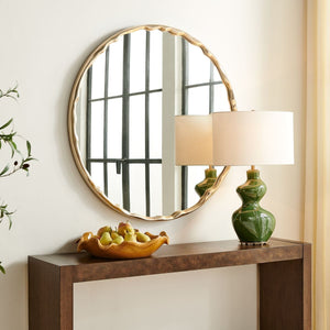 Crinkle Round Mirror - full-length mirror for creating the illusion of space and light | Image 3 | InSTYLE Home & Rugs