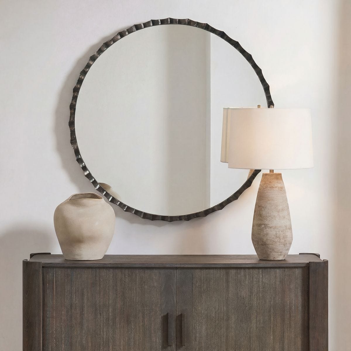 Grander Round Mirror - full-length mirror for creating the illusion of space and light | Image 1 | InSTYLE Home & Rugs