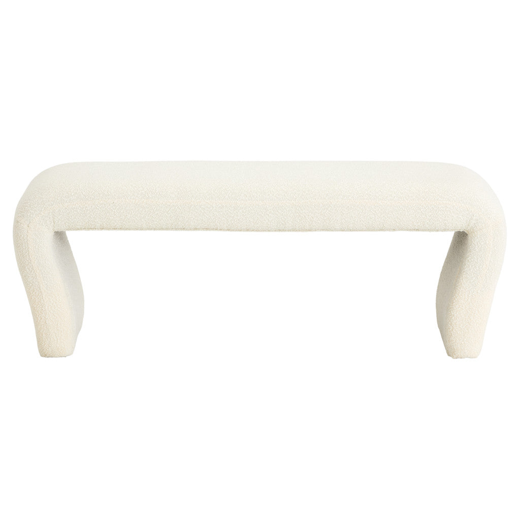 WHITE BOUCLE BENCH - perfect for entryways or patios | Image 2 | InSTYLE Home & Rugs