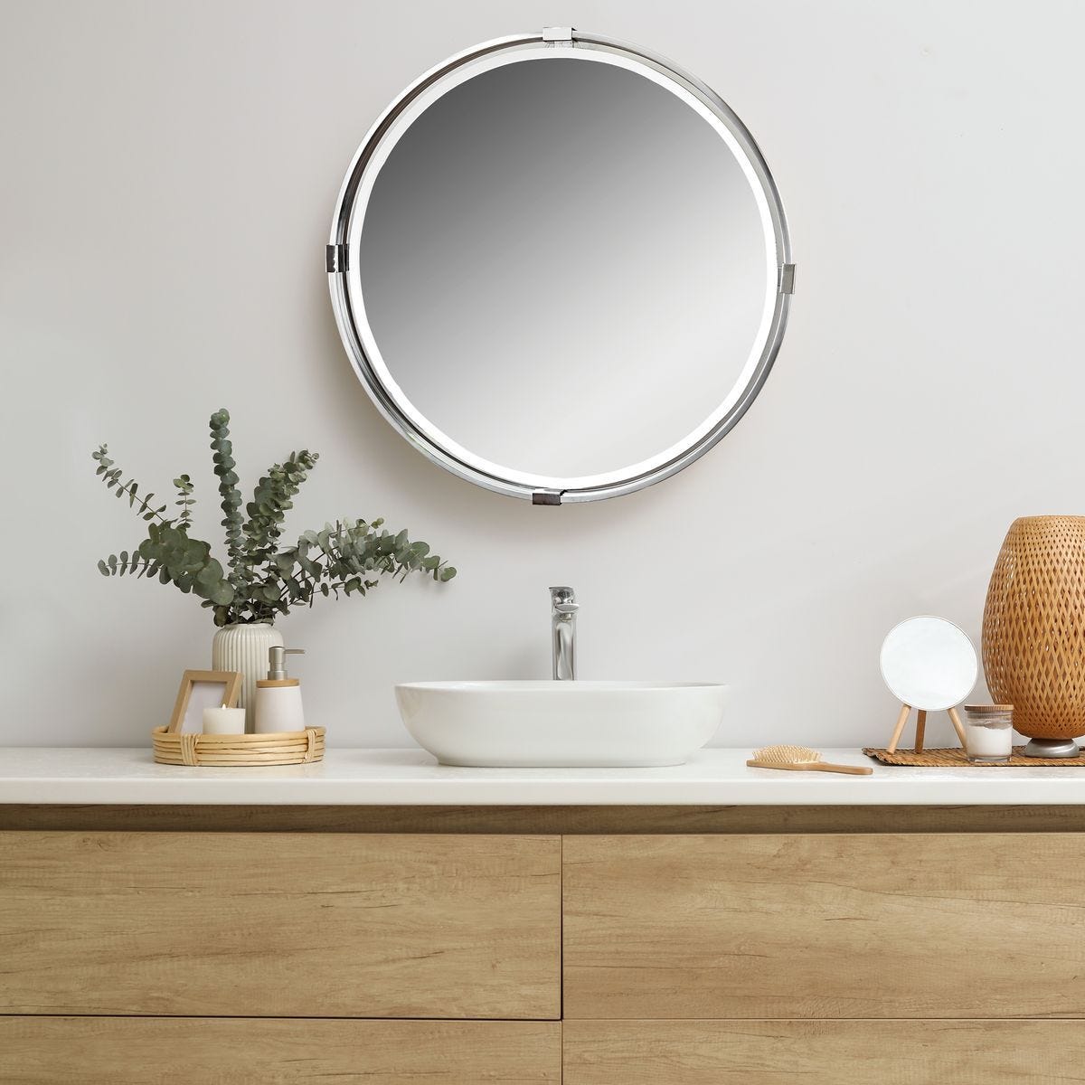 Tazlina Round Mirror - available in various shapes, sizes, and frame styles | Image 1 | InSTYLE Home & Rugs