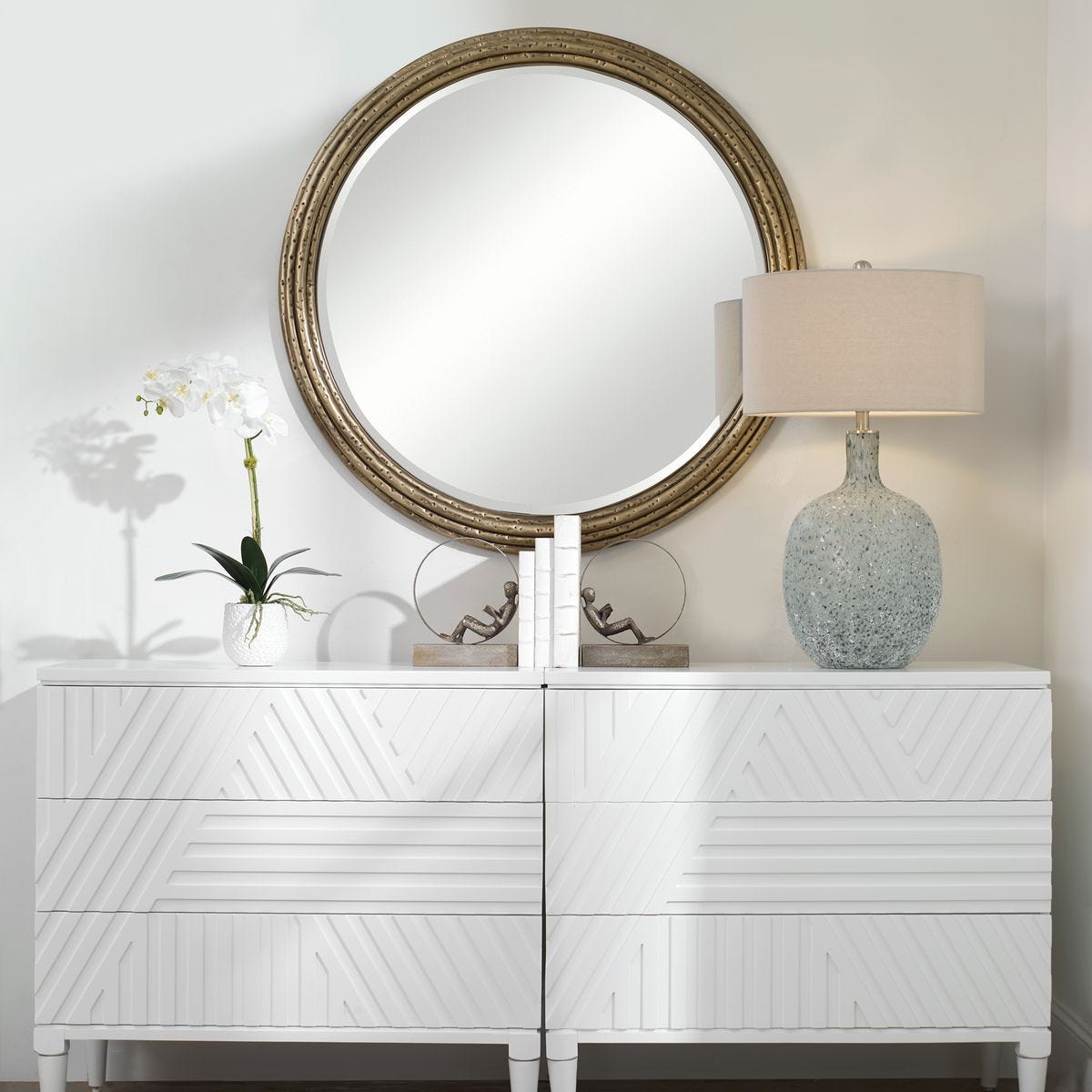 Spera Round Mirror - perfect for enhancing light and creating a sense of space | Image 1 | InSTYLE Home & Rugs