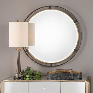 Carrizo Round Mirror - elegant mirror for adding style and light to any room | Image 3 | InSTYLE Home & Rugs