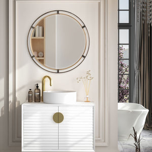 Carrizo Round Mirror - elegant mirror for adding style and light to any room | Image 1 | InSTYLE Home & Rugs