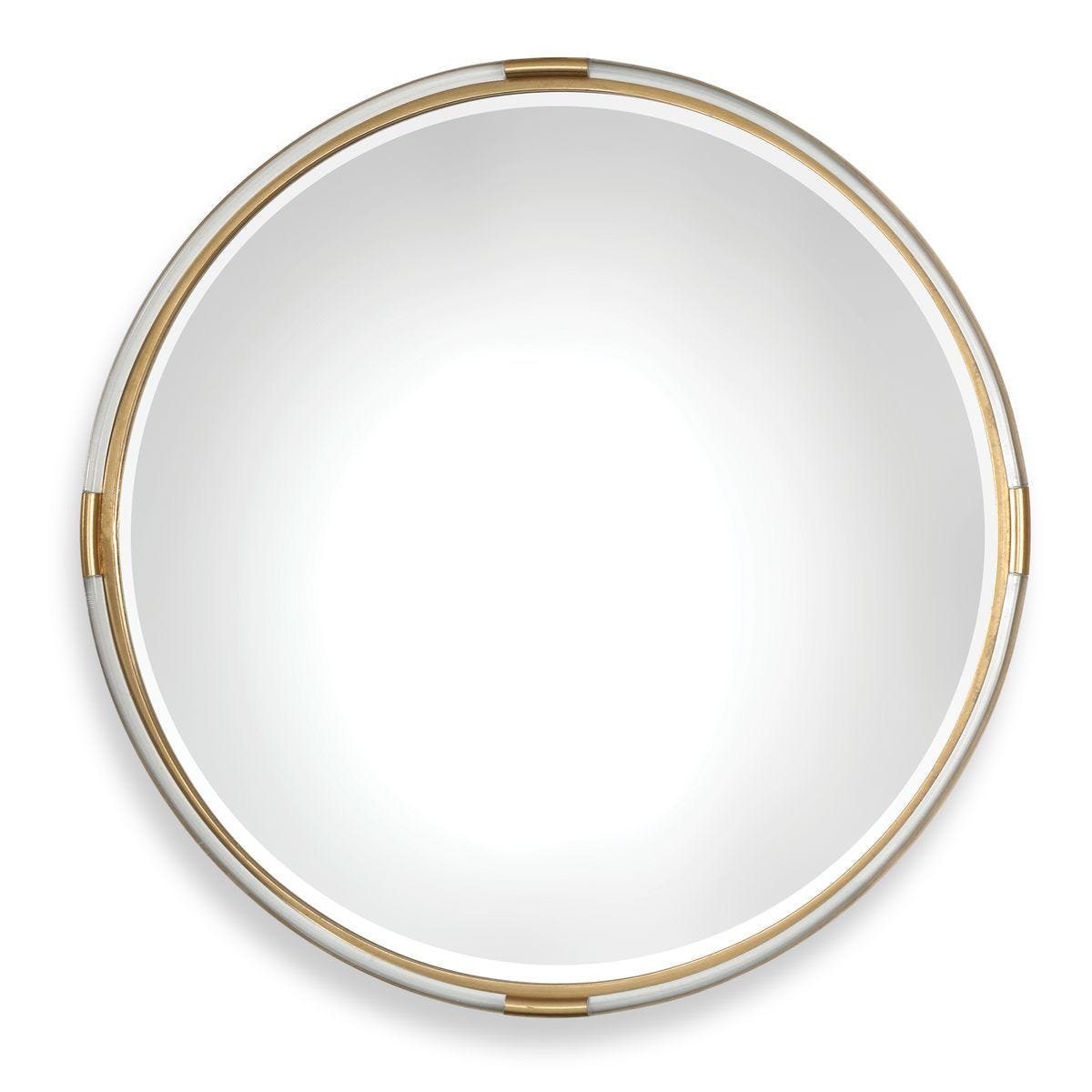 Mackai Round Mirror - modern mirror with sleek design for contemporary interiors | Image 2 | InSTYLE Home & Rugs