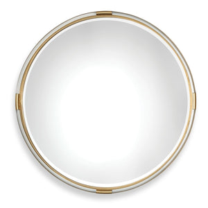Mackai Round Mirror - modern mirror with sleek design for contemporary interiors | Image 2 | InSTYLE Home & Rugs
