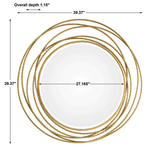 Whirlwind Round Mirror, Gold - full-length mirror for creating the illusion of space and light | Image 3 | InSTYLE Home & Rugs