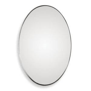 Pursley Oval Mirror, Nickel - full-length mirror for creating the illusion of space and light | Image 2 | InSTYLE Home & Rugs