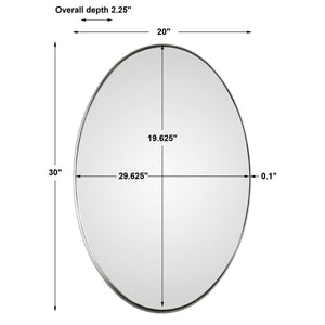 Pursley Oval Mirror, Nickel - full-length mirror for creating the illusion of space and light | Image 6 | InSTYLE Home & Rugs