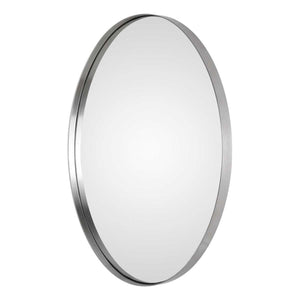 Pursley Oval Mirror, Nickel - full-length mirror for creating the illusion of space and light | Image 5 | InSTYLE Home & Rugs