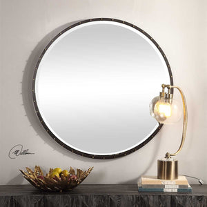 Benedo Round Mirror - modern mirror with sleek design for contemporary interiors | Image 4 | InSTYLE Home & Rugs