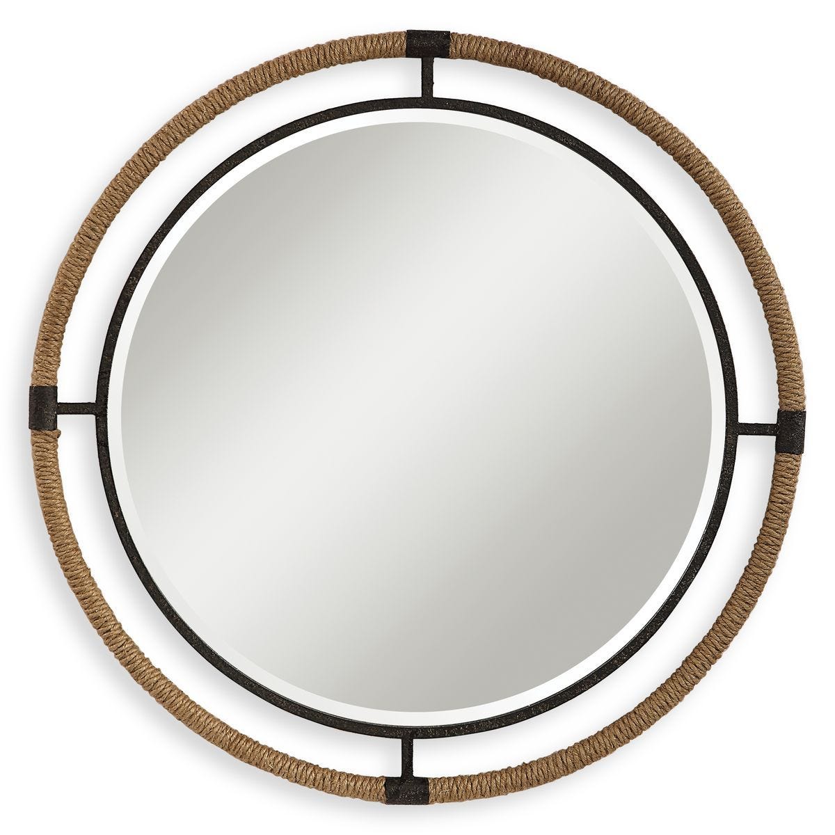 Melville Round Mirror - modern mirror with sleek design for contemporary interiors | Image 2 | InSTYLE Home & Rugs