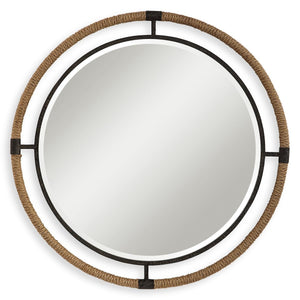 Melville Round Mirror - modern mirror with sleek design for contemporary interiors | Image 2 | InSTYLE Home & Rugs