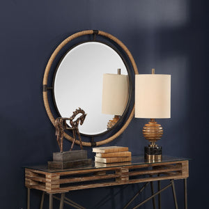 Melville Round Mirror - modern mirror with sleek design for contemporary interiors | Image 3 | InSTYLE Home & Rugs