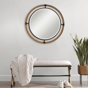 Melville Round Mirror - modern mirror with sleek design for contemporary interiors | Image 1 | InSTYLE Home & Rugs