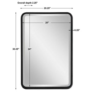 Crofton Vanity Mirror, Black - elegant mirror for adding style and light to any room | Image 9 | InSTYLE Home & Rugs