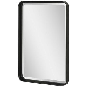 Crofton Vanity Mirror, Black - elegant mirror for adding style and light to any room | Image 8 | InSTYLE Home & Rugs