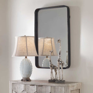 Crofton Vanity Mirror, Black - elegant mirror for adding style and light to any room | Image 7 | InSTYLE Home & Rugs