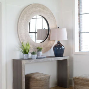 Sailor's Knot Round Mirror, White - modern mirror with sleek design for contemporary interiors | Image 1 | InSTYLE Home & Rugs