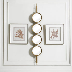 Button Mirror, Gold - elegant mirror for adding style and light to any room | Image 1 | InSTYLE Home & Rugs