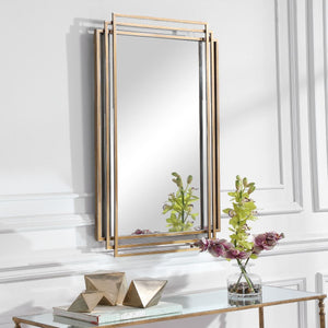 Amherst Mirror, Gold - modern mirror with sleek design for contemporary interiors | Image 7 | InSTYLE Home & Rugs