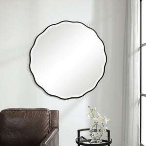 Aneta Round Mirror, Black - modern mirror with sleek design for contemporary interiors | Image 1 | InSTYLE Home & Rugs
