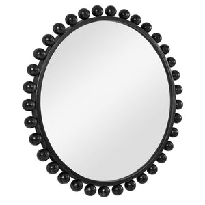 Cyra Round Mirror, Black - full-length mirror for creating the illusion of space and light | Image 4 | InSTYLE Home & Rugs