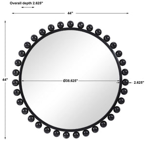 Cyra Round Mirror, Black - full-length mirror for creating the illusion of space and light | Image 9 | InSTYLE Home & Rugs