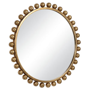 Cyra Round Mirror, Gold - full-length mirror for creating the illusion of space and light | Image 3 | InSTYLE Home & Rugs