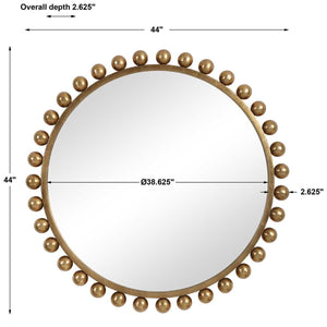 Cyra Round Mirror, Gold - full-length mirror for creating the illusion of space and light | Image 7 | InSTYLE Home & Rugs