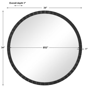 Dandridge Round Mirror, Black - modern mirror with sleek design for contemporary interiors | Image 7 | InSTYLE Home & Rugs