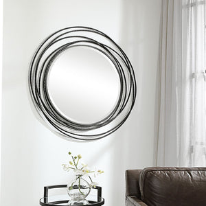 Whirlwind Round Mirror, Black - full-length mirror for creating the illusion of space and light | Image 5 | InSTYLE Home & Rugs