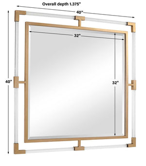Balkan Square Mirror, Gold - modern mirror with sleek design for contemporary interiors | Image 7 | InSTYLE Home & Rugs