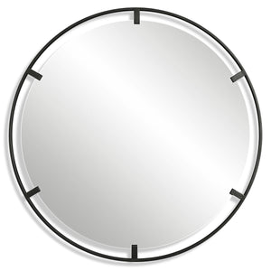 Cashel Round Mirror - modern mirror with sleek design for contemporary interiors | Image 2 | InSTYLE Home & Rugs