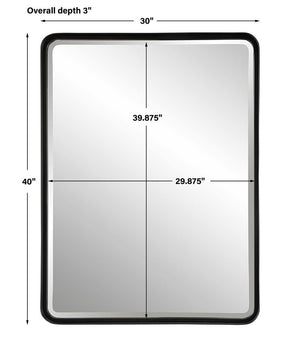 Crofton Large Mirror, Black - modern mirror with sleek design for contemporary interiors | Image 6 | InSTYLE Home & Rugs