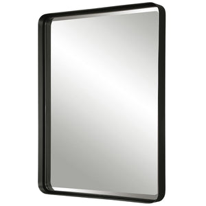Crofton Large Mirror, Black - modern mirror with sleek design for contemporary interiors | Image 3 | InSTYLE Home & Rugs
