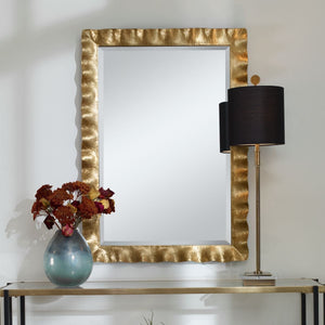 Haya Mirror, Gold - modern mirror with sleek design for contemporary interiors | Image 1 | InSTYLE Home & Rugs