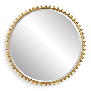 Taza Round Mirror, Gold - elegant mirror for adding style and light to any room | Image 2 | InSTYLE Home & Rugs