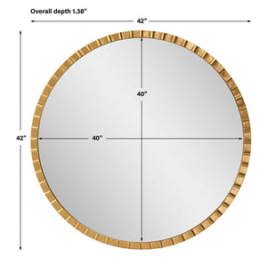 Dandridge Round Mirror, Gold - full-length mirror for creating the illusion of space and light | Image 6 | InSTYLE Home & Rugs