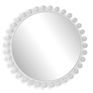 Cyra Round Mirror, White - elegant mirror for adding style and light to any room | Image 2 | InSTYLE Home & Rugs
