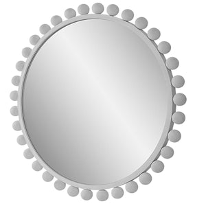 Cyra Round Mirror, White - elegant mirror for adding style and light to any room | Image 3 | InSTYLE Home & Rugs