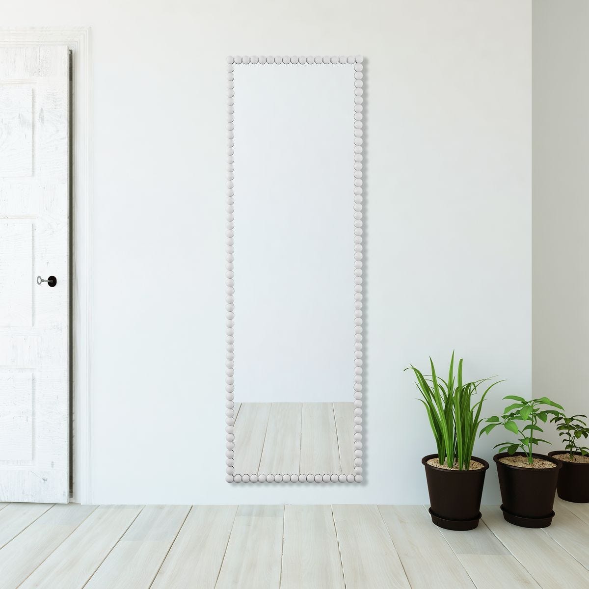 Serna Tall Mirror, White - elegant mirror for adding style and light to any room | Image 1 | InSTYLE Home & Rugs