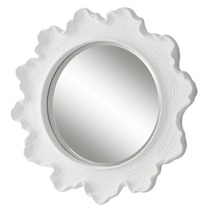Sea Coral Round Mirror, White - full-length mirror for creating the illusion of space and light | Image 3 | InSTYLE Home & Rugs