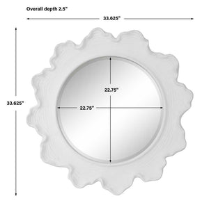 Sea Coral Round Mirror, White - full-length mirror for creating the illusion of space and light | Image 8 | InSTYLE Home & Rugs
