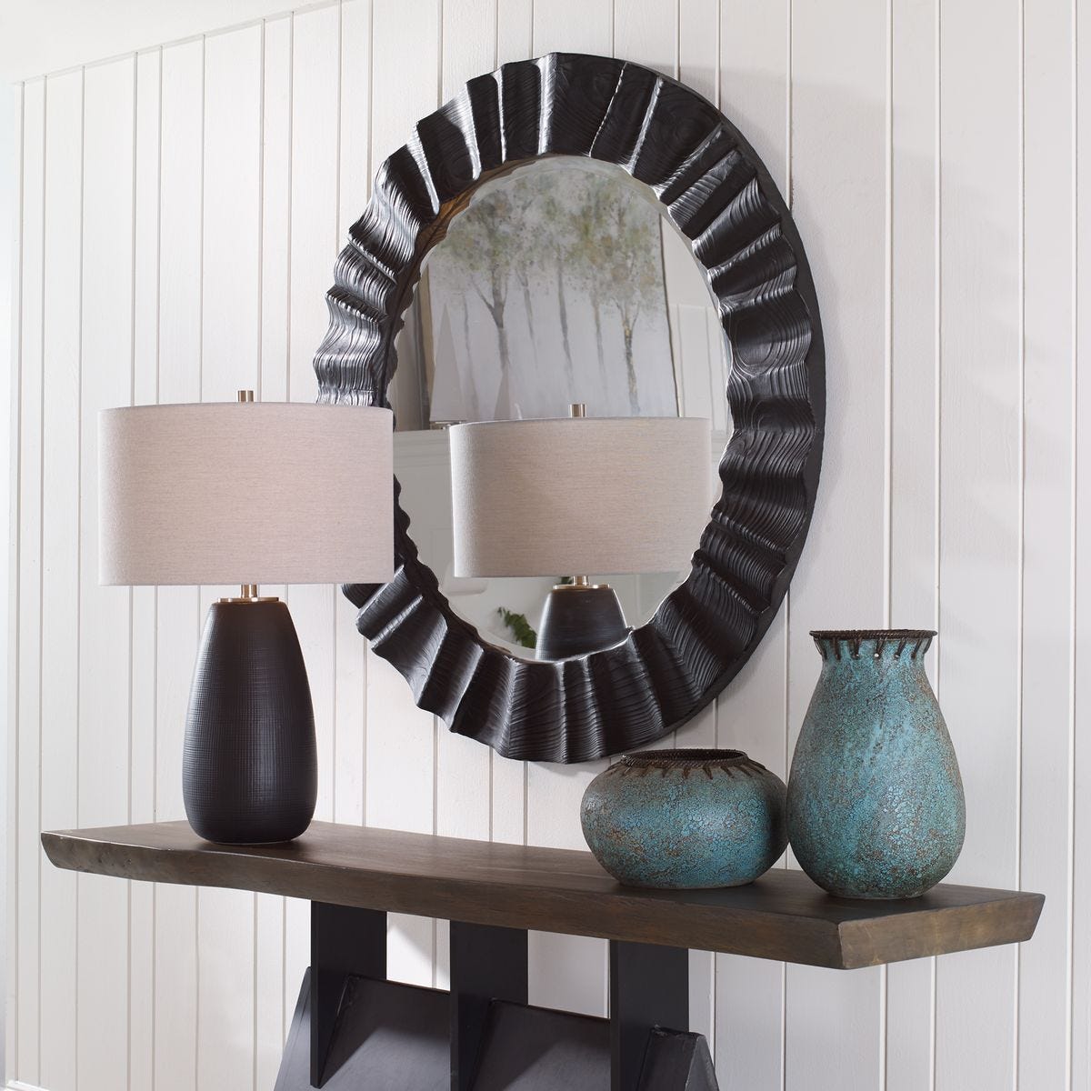 Caribou Round Mirror - full-length mirror for creating the illusion of space and light | Image 1 | InSTYLE Home & Rugs
