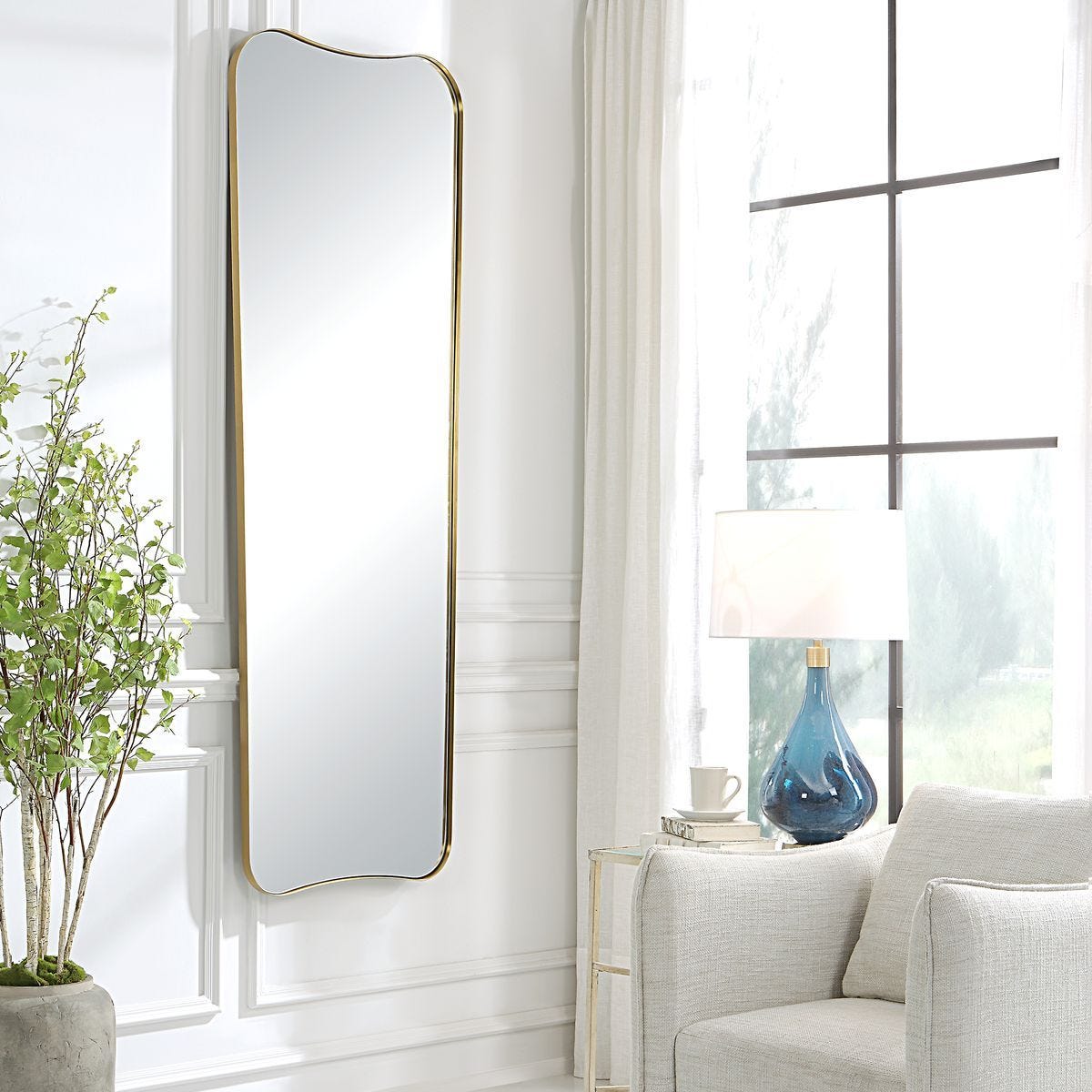 Belvoir Large Mirror - full-length mirror for creating the illusion of space and light | Image 1 | InSTYLE Home & Rugs