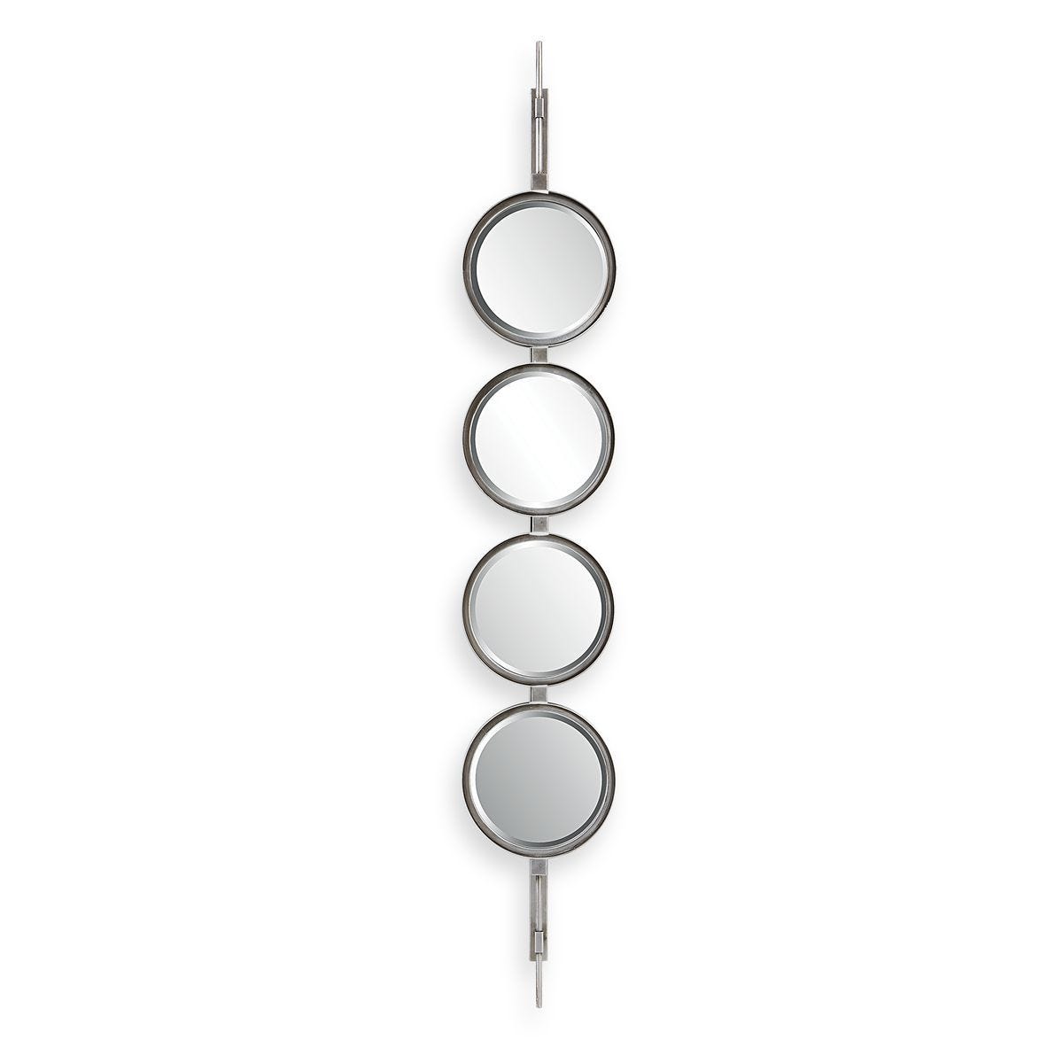 Button Mirror, Silver - modern mirror with sleek design for contemporary interiors | Image 2 | InSTYLE Home & Rugs