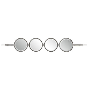 Button Mirror, Silver - modern mirror with sleek design for contemporary interiors | Image 3 | InSTYLE Home & Rugs
