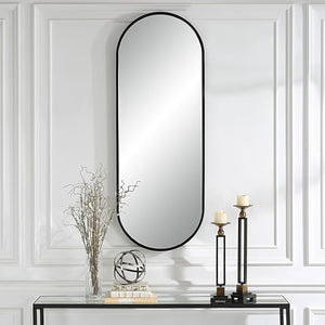 Varina Tall Mirror, Black - elegant mirror for adding style and light to any room | Image 1 | InSTYLE Home & Rugs