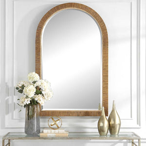 Cape Arch Mirror, Natural - modern mirror with sleek design for contemporary interiors | Image 1 | InSTYLE Home & Rugs