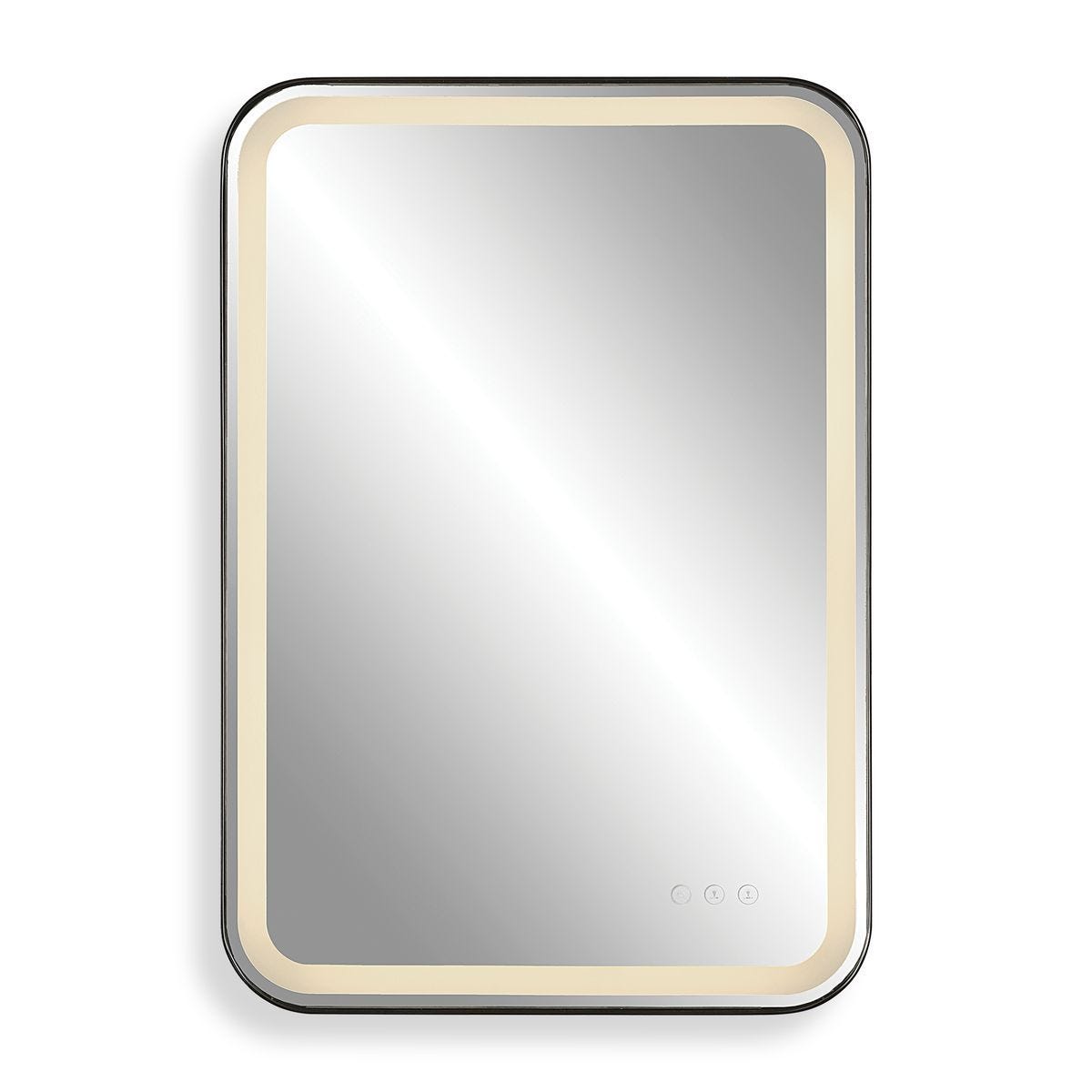 Crofton Lighted Vanity Mirror, Black - modern mirror with sleek design for contemporary interiors | Image 2 | InSTYLE Home & Rugs
